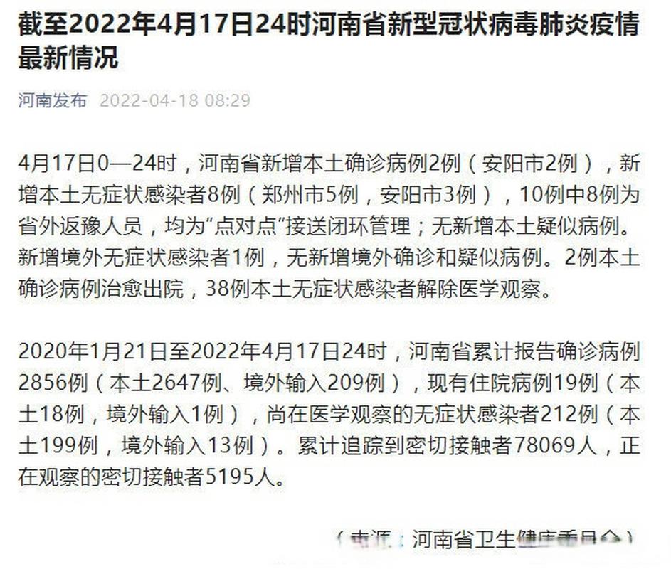2022年河南疫情人数统计 最新感染数据报告